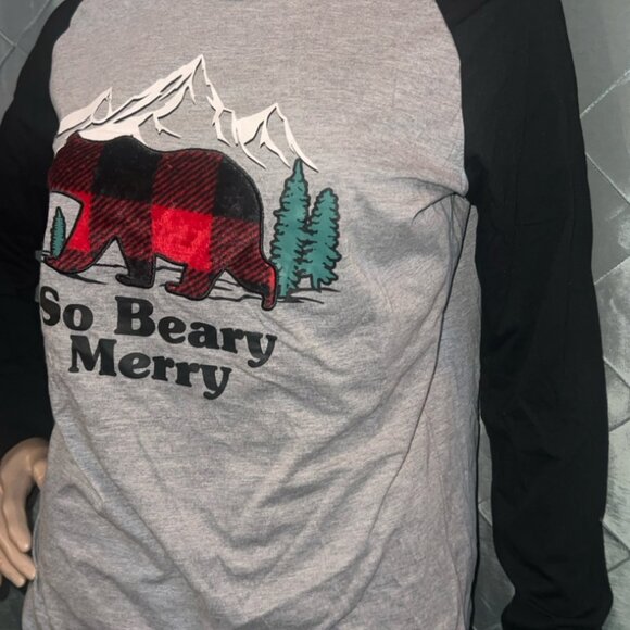 Holiday Fam Jams Unisex Adult Small‎ So Beary Merry Pajama Christmas Top - Picture 3 of 6